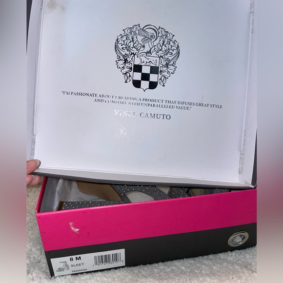 Vince Camuto Pedrana Platform Sandal block heel sleet grey gray faux suede 8 - Picture 8 of 14